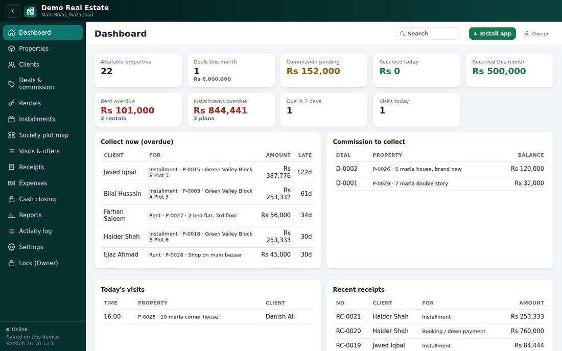 Owner dashboard