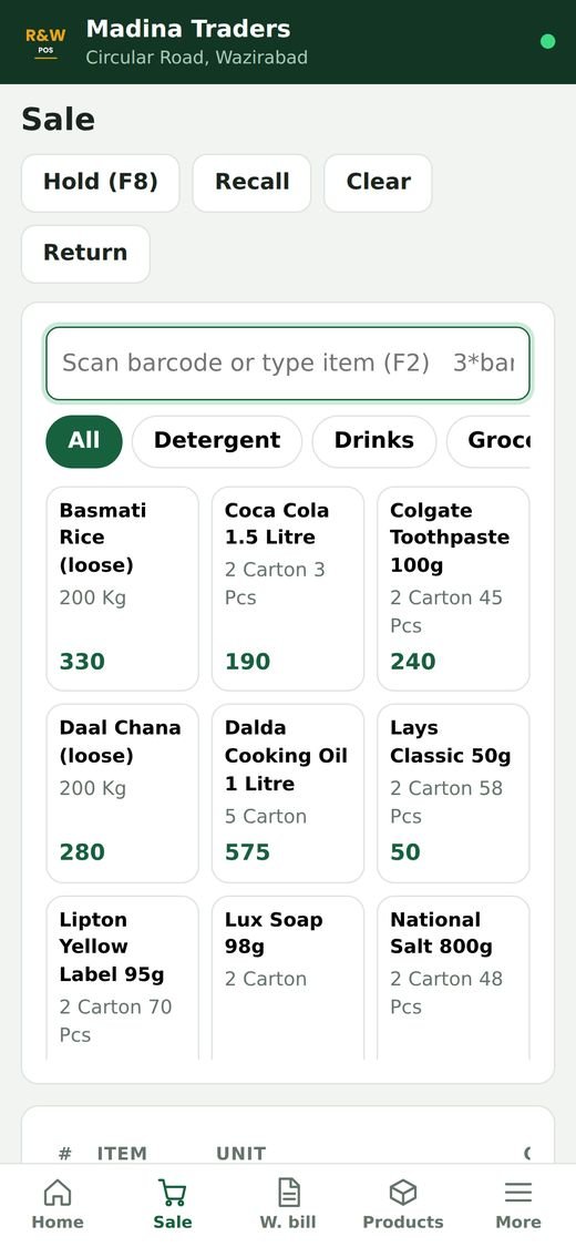 Retail & Wholesale POS on a phone